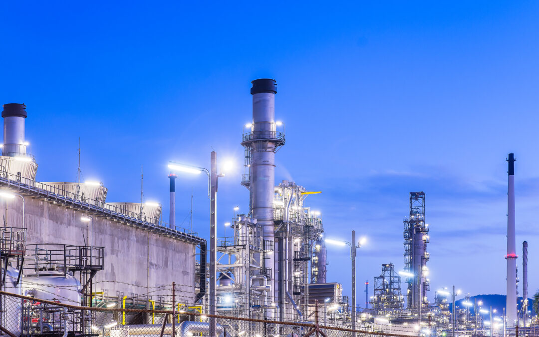 petrochemical plant with oil refinery industry and gas industry