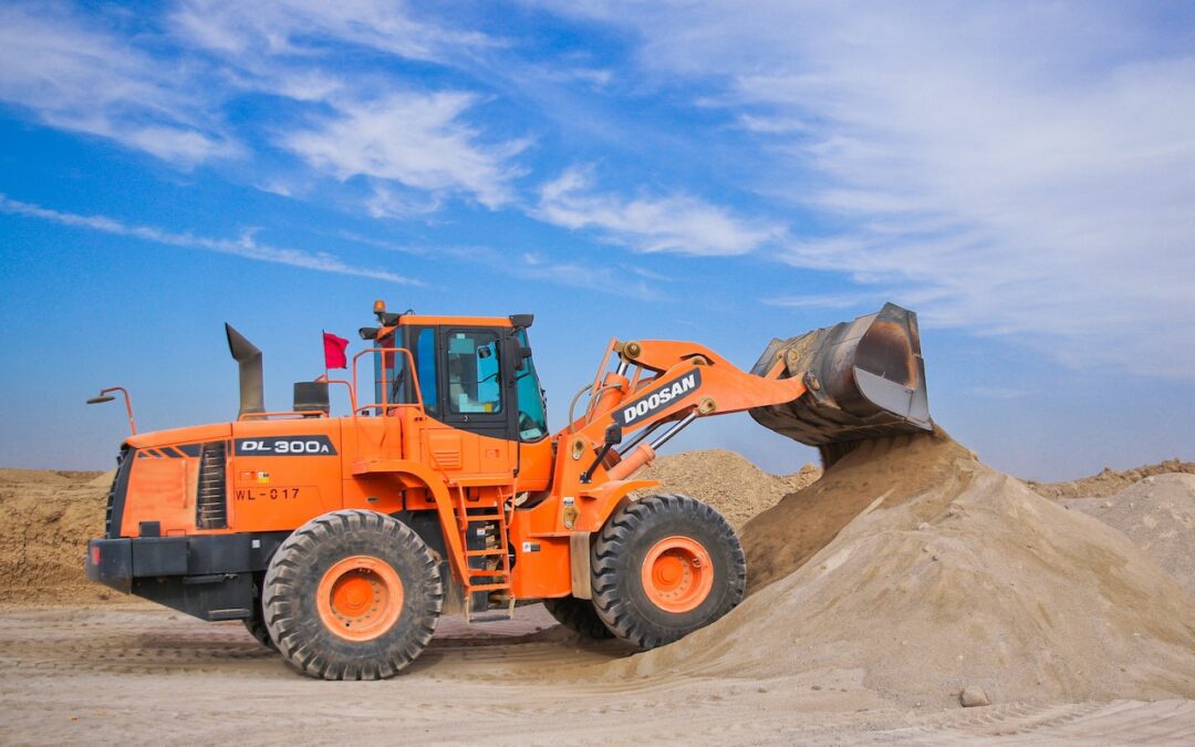 bulldozer hauling sand